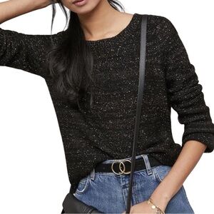 Anthropologie Moth Metropolitan shine, black, crewneck, sweater, size small